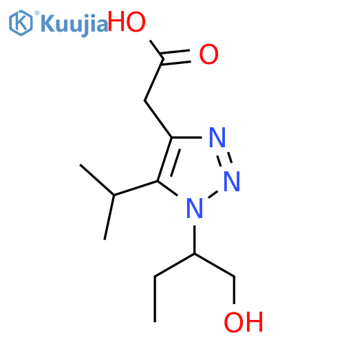 2-1-(1-hydroxybutan-2-yl)-5-(propan-2-yl)-1H-1,2,3-triazol-4-ylacetic acid structure