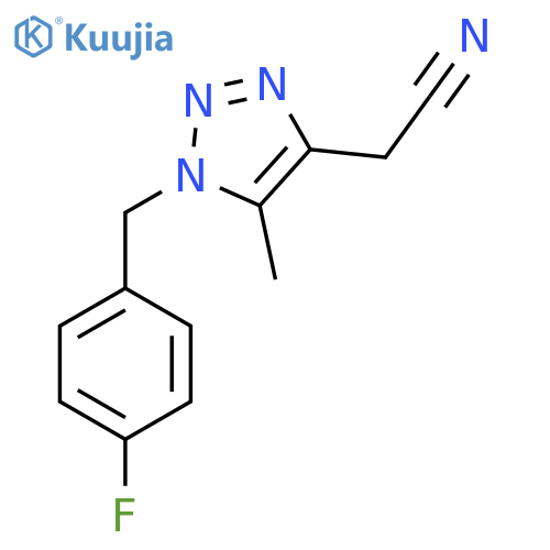 2-{1-(4-fluorophenyl)methyl-5-methyl-1H-1,2,3-triazol-4-yl}acetonitrile structure