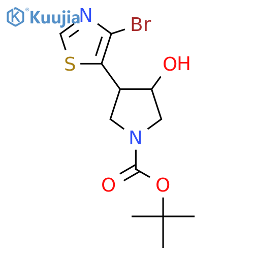 tert-butyl 3-(4-bromo-1,3-thiazol-5-yl)-4-hydroxypyrrolidine-1-carboxylate structure