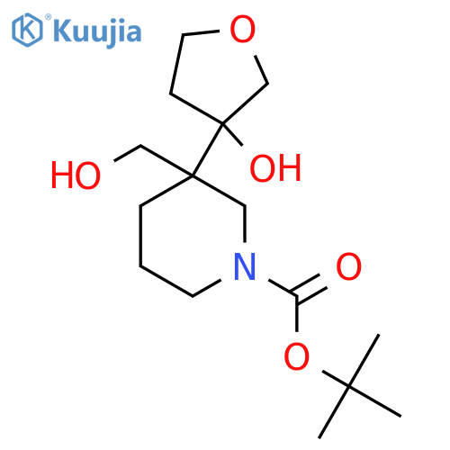 tert-butyl 3-(hydroxymethyl)-3-(3-hydroxyoxolan-3-yl)piperidine-1-carboxylate structure