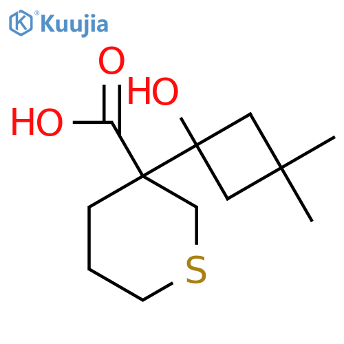 3-(1-hydroxy-3,3-dimethylcyclobutyl)thiane-3-carboxylic acid structure