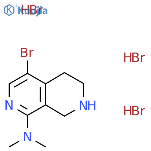 4-bromo-N,N-dimethyl-5,6,7,8-tetrahydro-2,7-naphthyridin-1-amine trihydrobromide structure