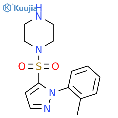 1-{[1-(2-methylphenyl)-1H-pyrazol-5-yl]sulfonyl}piperazine structure