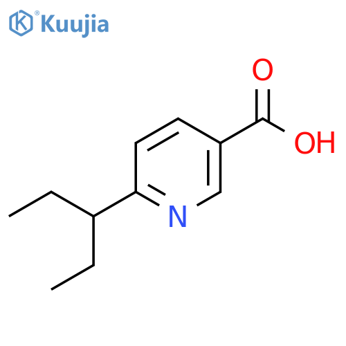 6-(pentan-3-yl)pyridine-3-carboxylic acid structure