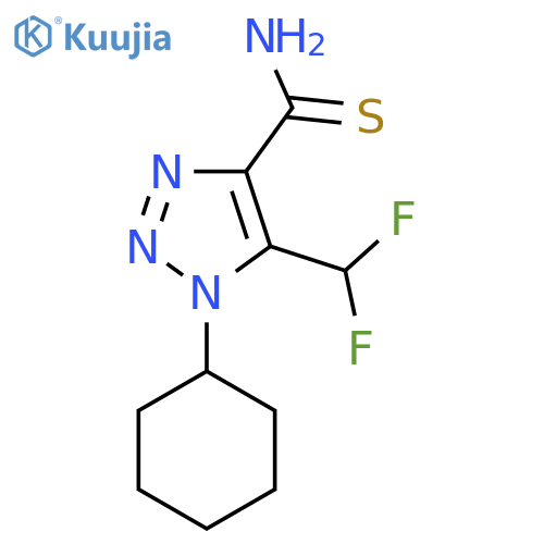 1-cyclohexyl-5-(difluoromethyl)-1H-1,2,3-triazole-4-carbothioamide structure