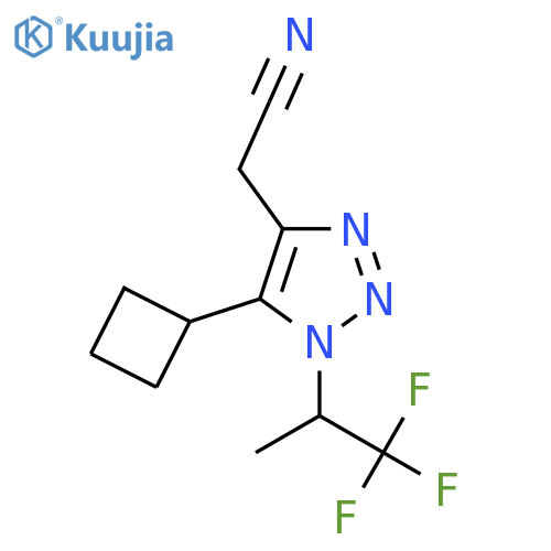 2-5-cyclobutyl-1-(1,1,1-trifluoropropan-2-yl)-1H-1,2,3-triazol-4-ylacetonitrile structure
