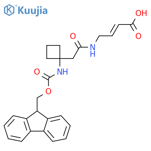 4-{2-1-({(9H-fluoren-9-yl)methoxycarbonyl}amino)cyclobutylacetamido}but-2-enoic acid structure