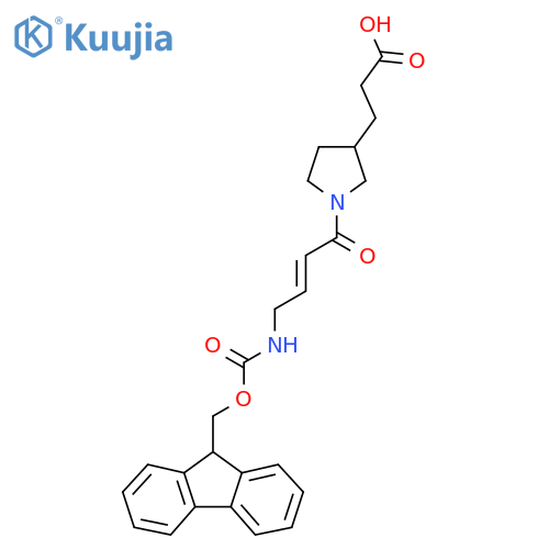 3-{1-4-({(9H-fluoren-9-yl)methoxycarbonyl}amino)but-2-enoylpyrrolidin-3-yl}propanoic acid structure