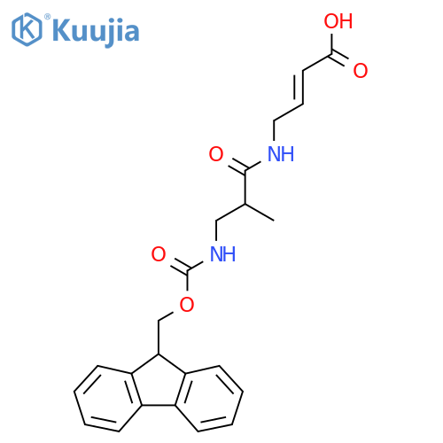 4-3-({(9H-fluoren-9-yl)methoxycarbonyl}amino)-2-methylpropanamidobut-2-enoic acid structure