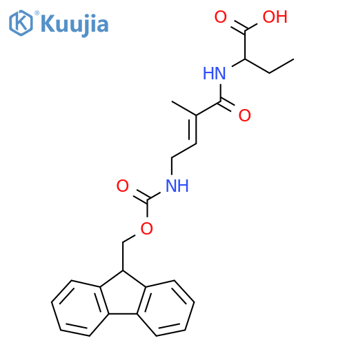 2-4-({(9H-fluoren-9-yl)methoxycarbonyl}amino)-2-methylbut-2-enamidobutanoic acid structure