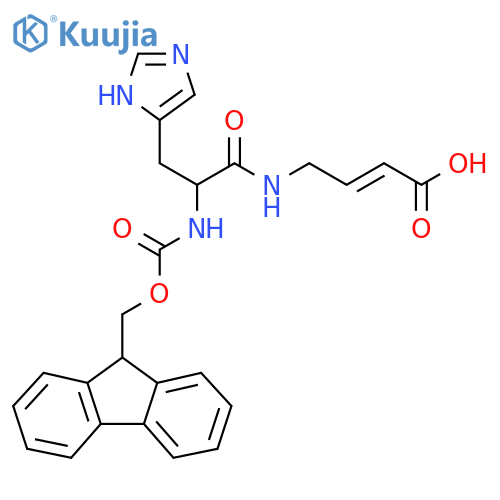 4-2-({(9H-fluoren-9-yl)methoxycarbonyl}amino)-3-(1H-imidazol-4-yl)propanamidobut-2-enoic acid structure