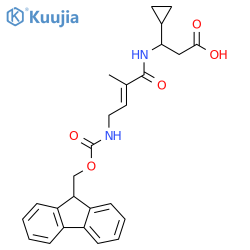 3-cyclopropyl-3-4-({(9H-fluoren-9-yl)methoxycarbonyl}amino)-2-methylbut-2-enamidopropanoic acid structure