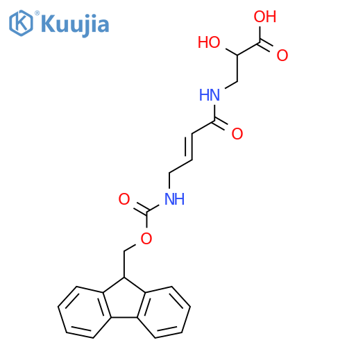3-4-({(9H-fluoren-9-yl)methoxycarbonyl}amino)but-2-enamido-2-hydroxypropanoic acid structure