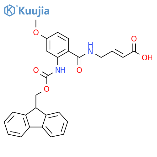 4-{2-({(9H-fluoren-9-yl)methoxycarbonyl}amino)-4-methoxyphenylformamido}but-2-enoic acid structure