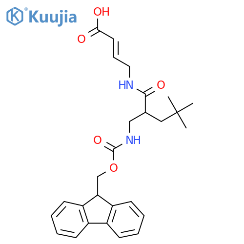 4-{2-({(9H-fluoren-9-yl)methoxycarbonyl}amino)methyl-4,4-dimethylpentanamido}but-2-enoic acid structure