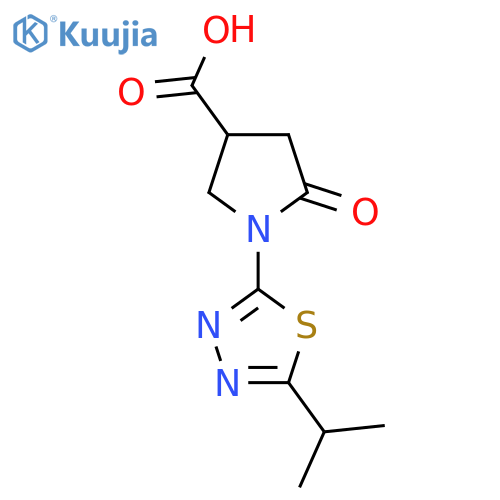 1-(5-Isopropyl-1,3,4-thiadiazol-2-yl)-5-oxopyrrolidine-3-carboxylic acid structure