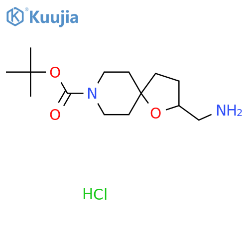 Tert-butyl 2-(aminomethyl)-1-oxa-8-azaspiro[4.5]decane-8-carboxylate hydrochloride structure