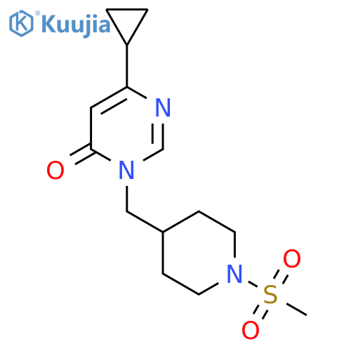 6-cyclopropyl-3-(1-methanesulfonylpiperidin-4-yl)methyl-3,4-dihydropyrimidin-4-one structure