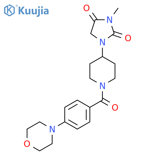 3-methyl-1-{1-[4-(morpholin-4-yl)benzoyl]piperidin-4-yl}imidazolidine-2,4-dione structure