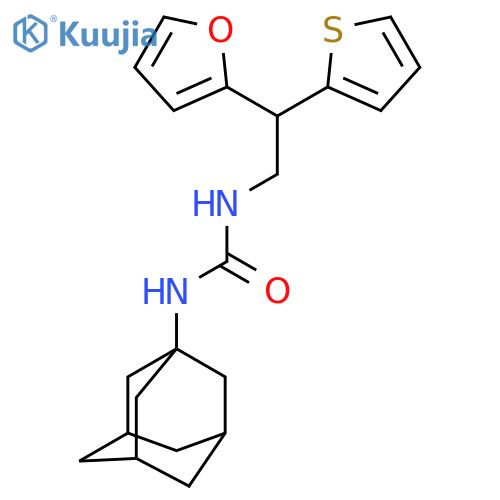 1-(adamantan-1-yl)-3-2-(furan-2-yl)-2-(thiophen-2-yl)ethylurea structure