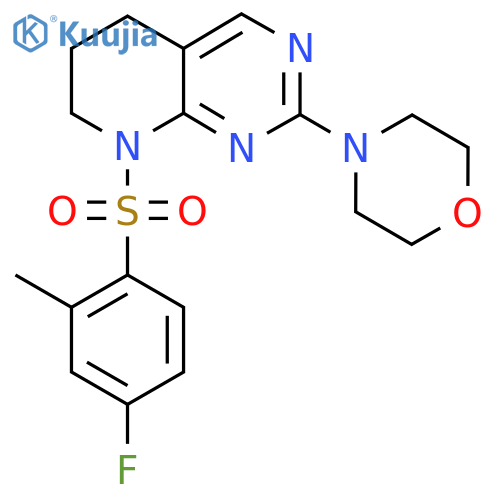 4-[8-(4-fluoro-2-methylbenzenesulfonyl)-5H,6H,7H,8H-pyrido[2,3-d]pyrimidin-2-yl]morpholine structure