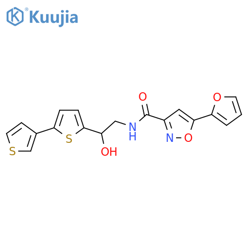 N-(2-{[2,3'-bithiophene]-5-yl}-2-hydroxyethyl)-5-(furan-2-yl)-1,2-oxazole-3-carboxamide structure