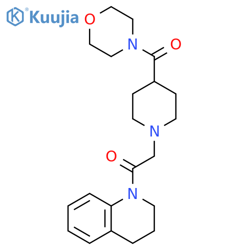 2-[4-(morpholine-4-carbonyl)piperidin-1-yl]-1-(1,2,3,4-tetrahydroquinolin-1-yl)ethan-1-one structure