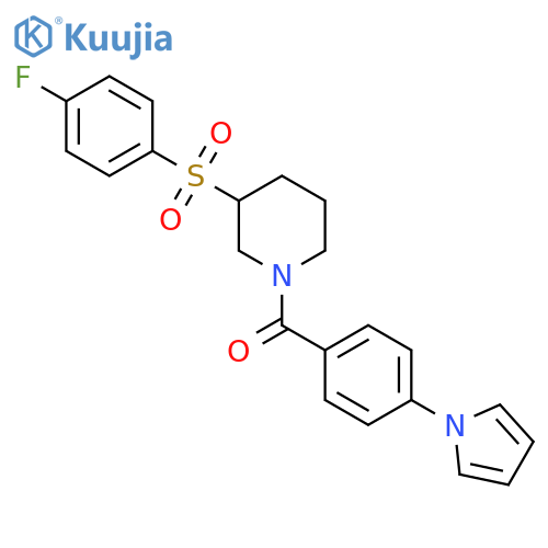 3-(4-fluorobenzenesulfonyl)-1-[4-(1H-pyrrol-1-yl)benzoyl]piperidine structure