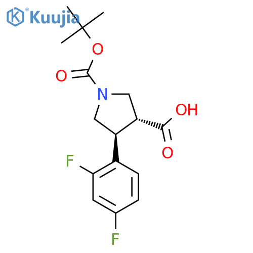 (3R,4S)-1-(tert-Butoxycarbonyl)-4-(2,4-difluorophenyl)pyrrolidine-3-carboxylic acid structure