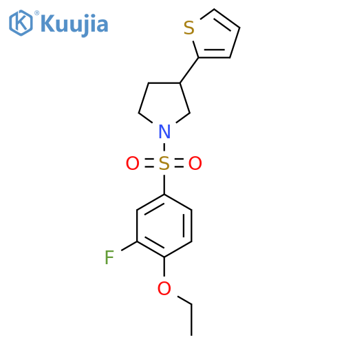 1-(4-ethoxy-3-fluorobenzenesulfonyl)-3-(thiophen-2-yl)pyrrolidine structure