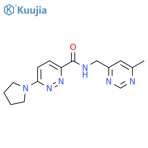 N-[(6-methylpyrimidin-4-yl)methyl]-6-(pyrrolidin-1-yl)pyridazine-3-carboxamide structure
