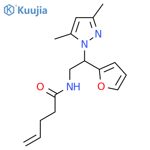 N-[2-(3,5-dimethyl-1H-pyrazol-1-yl)-2-(furan-2-yl)ethyl]pent-4-enamide structure