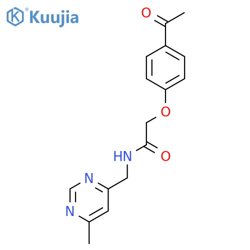 2-(4-acetylphenoxy)-N-[(6-methylpyrimidin-4-yl)methyl]acetamide structure
