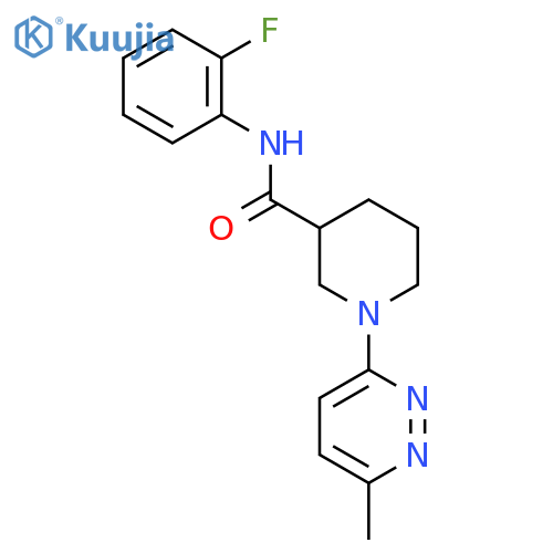 N-(2-fluorophenyl)-1-(6-methylpyridazin-3-yl)piperidine-3-carboxamide structure