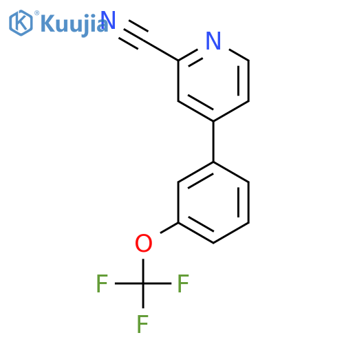 4-(3-Trifluoromethoxyphenyl)-pyridine-2-carbonitrile structure