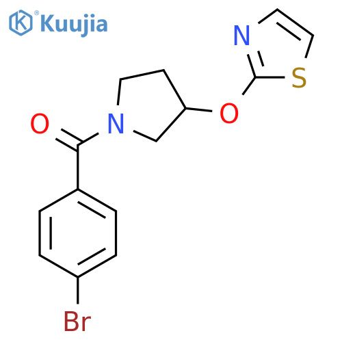 (4-Bromophenyl)(3-(thiazol-2-yloxy)pyrrolidin-1-yl)methanone structure