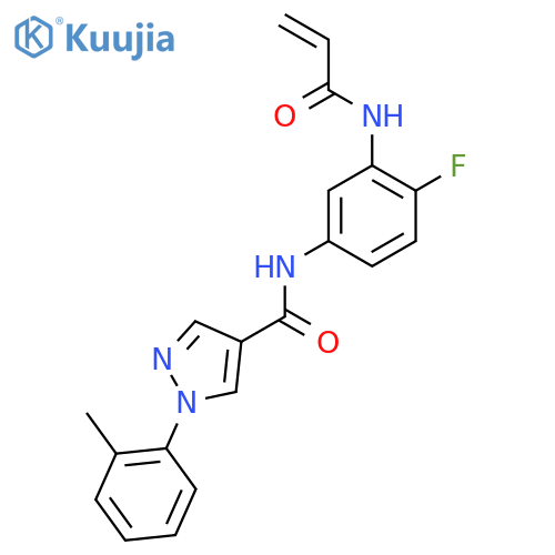N-[4-fluoro-3-(prop-2-enamido)phenyl]-1-(2-methylphenyl)-1H-pyrazole-4-carboxamide structure