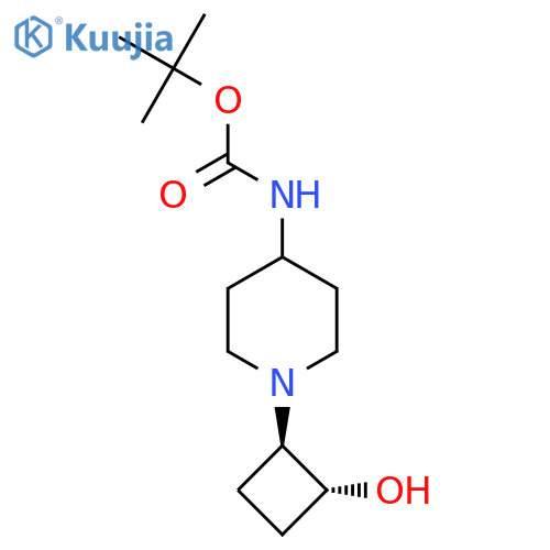 tert-butyl n-{1-trans-2-hydroxycyclobutylpiperidin-4-yl}carbamate structure