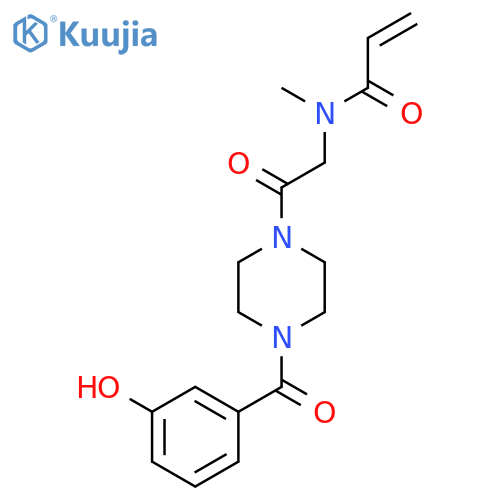 N-[2-[4-(3-Hydroxybenzoyl)piperazin-1-yl]-2-oxoethyl]-N-methylprop-2-enamide structure