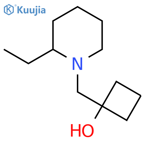 1-[(2-Ethylpiperidin-1-yl)methyl]cyclobutan-1-ol structure