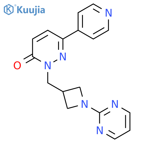 6-(pyridin-4-yl)-2-{1-(pyrimidin-2-yl)azetidin-3-ylmethyl}-2,3-dihydropyridazin-3-one structure
