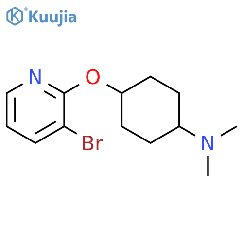 4-(3-bromopyridin-2-yl)oxy-N,N-dimethylcyclohexan-1-amine structure