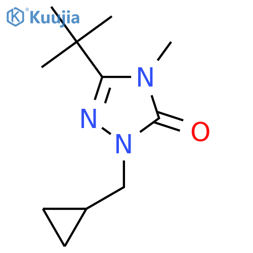 3-tert-butyl-1-(cyclopropylmethyl)-4-methyl-4,5-dihydro-1H-1,2,4-triazol-5-one structure