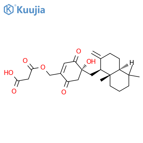 Propanedioic acid,1-[[(4R)-4-[[(1S,4aS,8aS)-decahydro-5,5,8a-trimethyl-2-methylene-1-naphthalenyl]methyl]-4-hydroxy-3,6-dioxo-1-cyclohexen-1-yl]methyl]ester structure