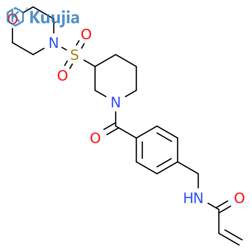 N-({4-[3-(morpholine-4-sulfonyl)piperidine-1-carbonyl]phenyl}methyl)prop-2-enamide structure