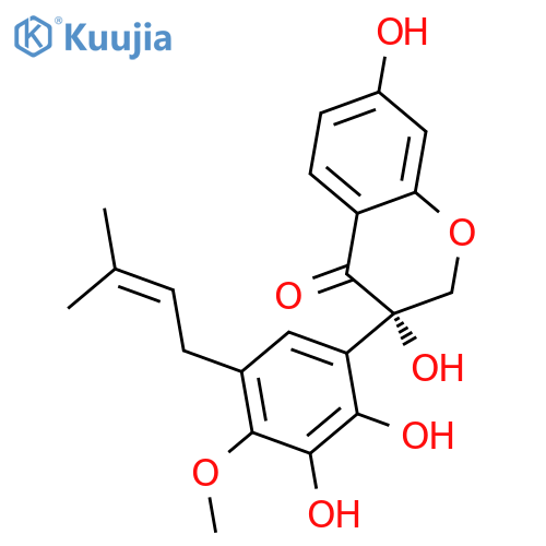 (3S)-3,7,2',3'-Tetrahydroxy-4'-methoxy-5'-prenylisoflavanone structure