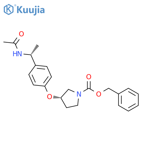 Benzyl 3-[4-(1-acetamidoethyl)phenoxy]pyrrolidine-1-carboxylate structure