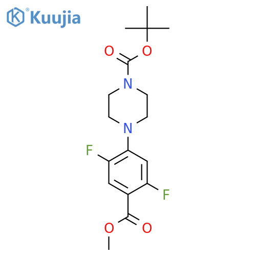 Tert-butyl 4-[2,5-difluoro-4-(methoxycarbonyl)phenyl]piperazine-1-carboxylate structure