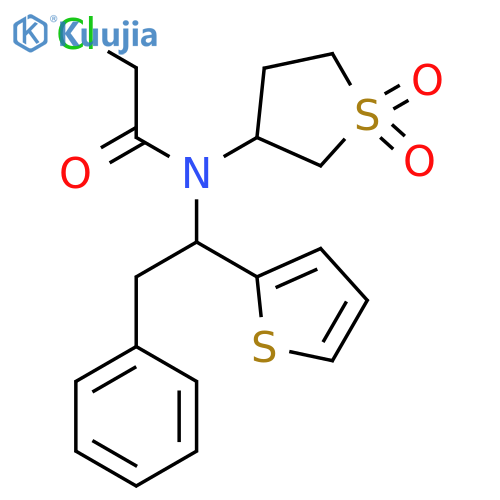 2-chloro-N-(1,1-dioxo-1lambda6-thiolan-3-yl)-N-[2-phenyl-1-(thiophen-2-yl)ethyl]acetamide structure
