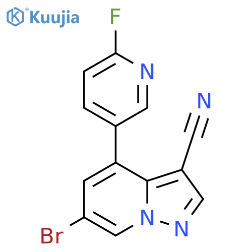 6-Bromo-4-(6-fluoro-3-pyridinyl)-pyrazolo[1,5-a]pyridine-3-carbonitrile structure